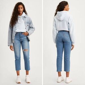 Levi's Premium Wedgie Straight jeans Size 26‎ button fly high rise crop